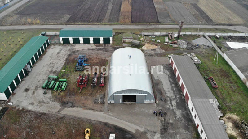 бескаркасный быстровозводимый ангар для скота